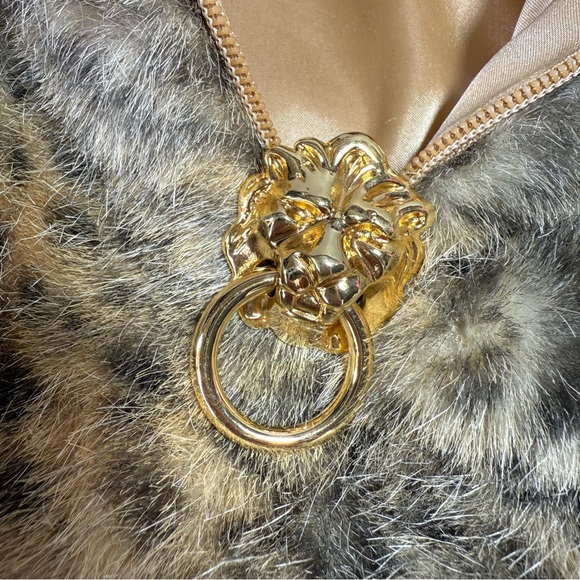 St. John Animal Print Faux Fur Bomber Jacket - Picture 5 of 16